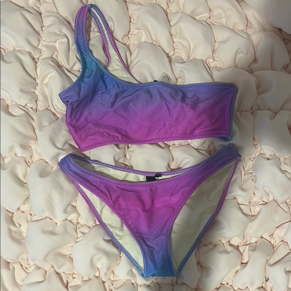 Triangl Swimwear Blue and Purple Bikini Set